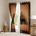 thumbnail image 3 of Homewish Wild Animal Deer Black Out Curtains,Safari Bear Paws Curtains Pack of 2 (42x63 Each),Black Tan Bedroom Curtains For Boys Kids,Ultra Soft Home Decor, 3 of 6