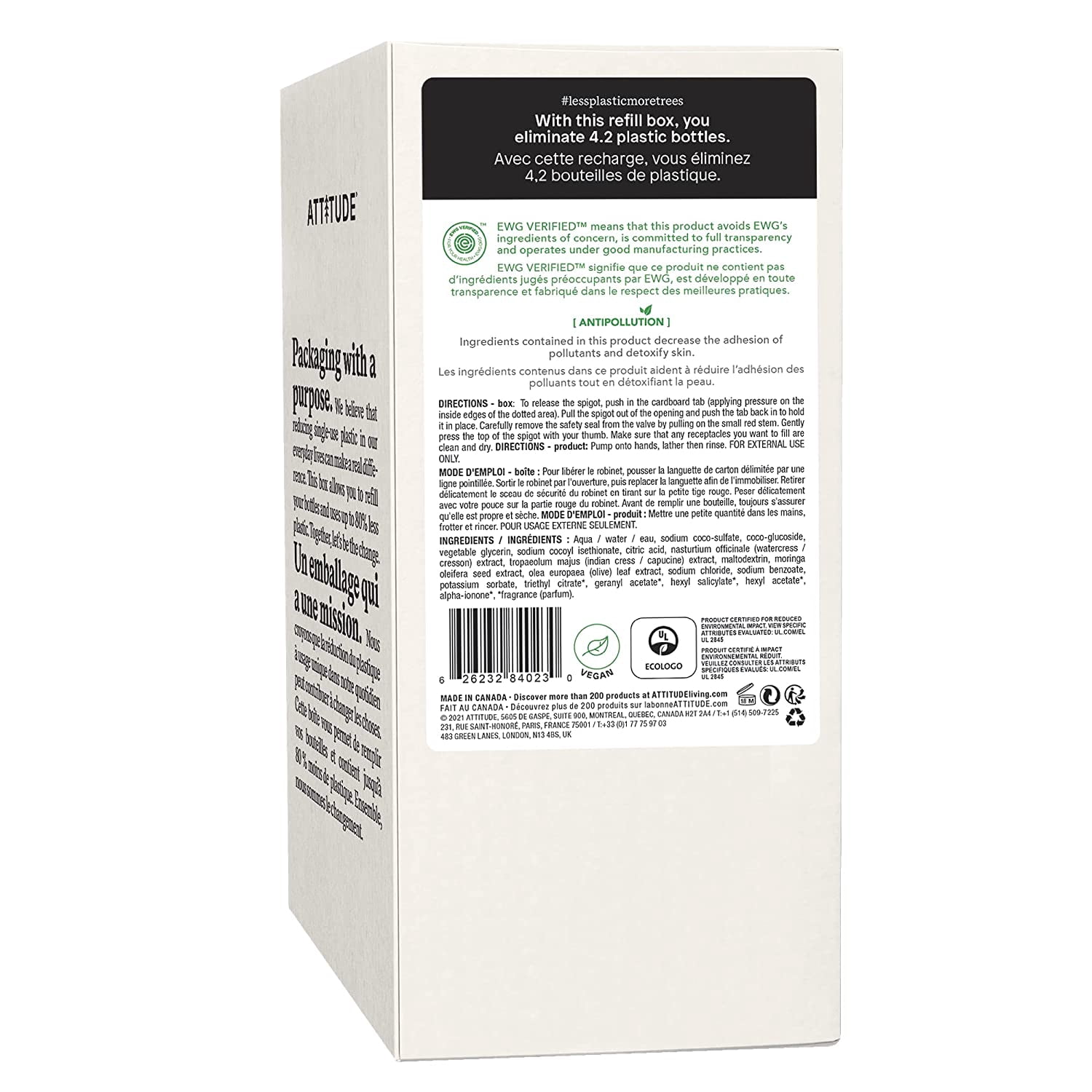 Attitude - Hand Soap Olive Leaves - 1 Each 1-67.6 Fz