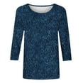 thumbnail image 4 of Ftwytp Womens 3/4 Length Sleeve Tops Casual Three Quarter Sleeve T-Shirts Round Neck Cute Tunic Tops Summer Blouses for Women 2024, 4 of 5