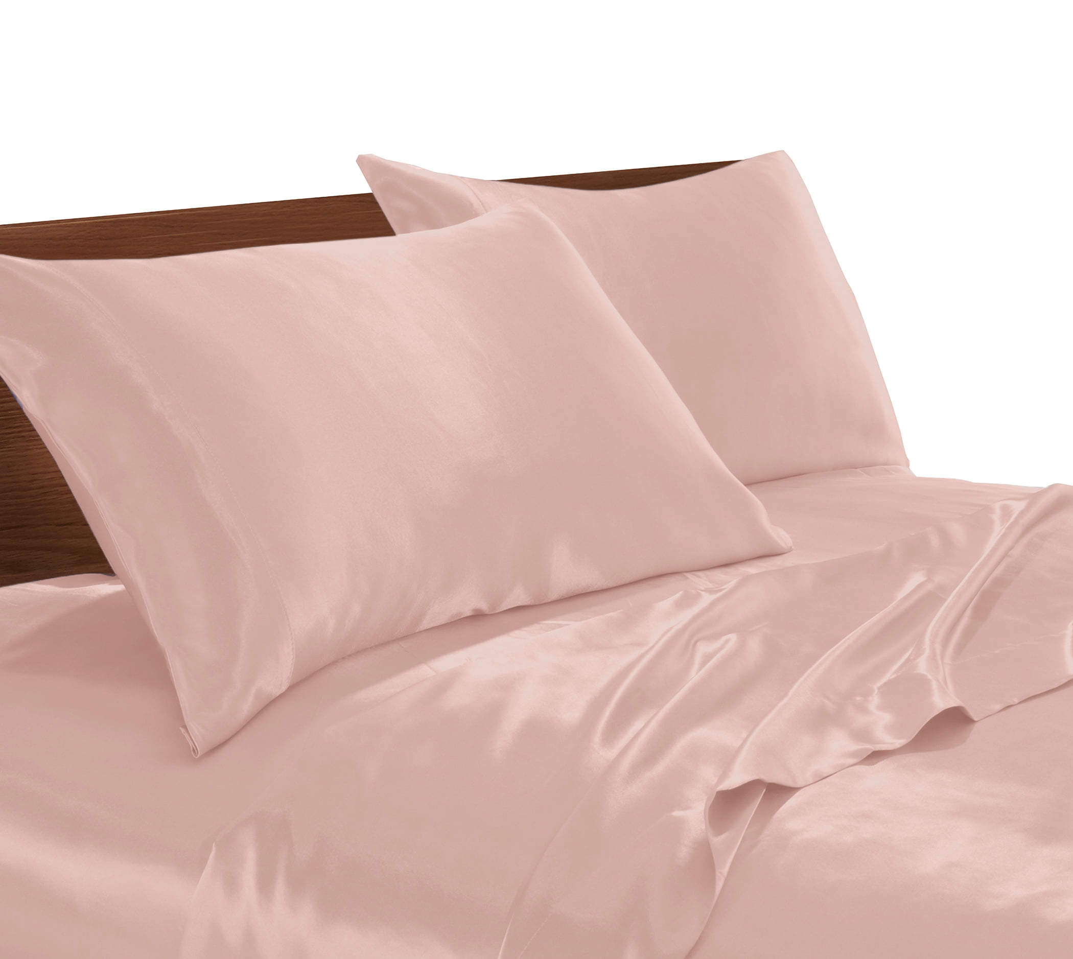 Satin Patch Work Sheets Queen Size Silky Soft Bed Sheets Pink