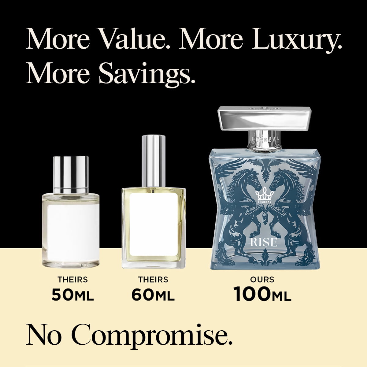 Eternal Fragrance RISE, Fresh Spicy Vanilla Woody Eau de Parfum, Inspired by Layton Cologne for Men, 3.4 oz (100ml) Spray