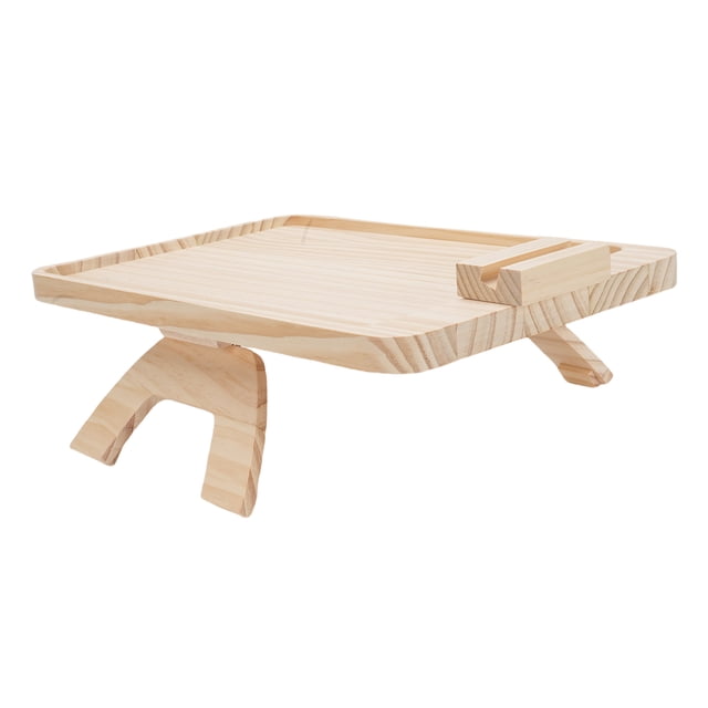 Wooden Sofa Tray, Versatile Usage Couch Arm Tray Portable Design Convenient Use Bambusoideae Safe and Practical Phone Holder for Breakfast Snack Dessert