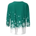 thumbnail image 5 of Christmas Shirts for Women 3/4 Sleeve Sparkle Glitter Xmas Tree Print Pullover Tops Fashion Holiday Christmas Clothes, 5 of 5