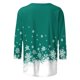 thumbnail image 4 of Camisetas de Navidad para Mujeres, 3/4 Manga Cuello Redondo Blusa con Estampado de Vacaciones, Top de Moda Casual, 4 of 5