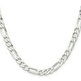 thumbnail image 2 of 925 Sterling Silver Rhodium Plated 7.5mm Figaro Chain Necklace 26 Inch Chain Necklace for Women and Men, 2 of 2