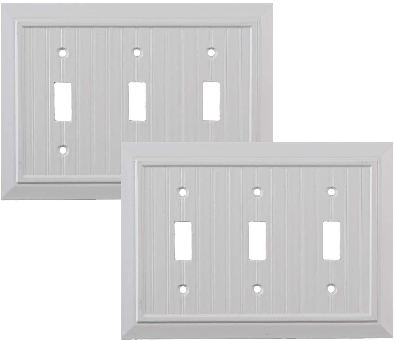 3 Pack - SnapPower GuideLight 2 for Outlets [New Version - LED Light Bar] -  Night Light - Electrical Outlet Wall Plate with LED Night Lights -  Automatic On/Off Sensor - (Duplex) 