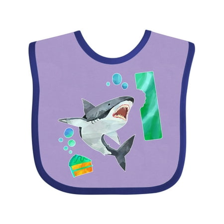 

Inktastic First Birthday Shark with Cake Gift Baby Boy or Baby Girl Bib