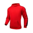thumbnail image 3 of Fangasis Mens Loungewear Long Sleeve Gym Sets Two Pieces Homewear Men Casual Outfit Set Elastic Waist Pants Winter Tracksuit Red M, 3 of 4