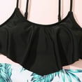 thumbnail image 7 of Ruffles Two Piece Swimwear Outfits Hollow Bikini Summer Kids Swimsuit Girls Set Leaves Print Graphic Bikini Swimsuit Black 10 Years-11 Years, 7 of 7