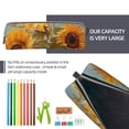 thumbnail image 5 of Cauagu Sunflower Field Art Print Leather Pencil Pen Case - Stationery Bag Portable Stationery Bag Big Capacity Pencil Pouch Cosmetic Organizer Bag for Men & Women, 5 of 7