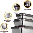 thumbnail image 2 of Metal Meal Prep Containers, Stainless Steel Food Storage Containers, Airtight Bento Lunch Box for Leak-Proof Storage, Dishwasher Freezer Oven Safe Set, 3-Piece, 2 of 5