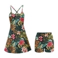 thumbnail image 4 of Garronmavis Hawaiian Florals Womens Summer Athletic Dress Sleeveless Athletic Golf Tennis Dress with Pockets Shorts Scoop Neck Mini Yoga Dresses Floral Print Outfits, Size L, 4 of 7
