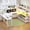 White, variant on 63" Reversible U Shaped Computer Desk with 5-tier Bookshelf,Home Office Desk with LED Lights