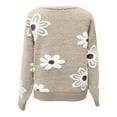 thumbnail image 5 of Women Cardigan Floral Pattern V Neck Short Knit Button Up Sweater Soft Cozy Top Lightweight Cardigans, 5 of 5