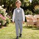 thumbnail image 2 of Odeerbi Niños 4 Pcs Caballero Vestido Formal Traje Chaleco + Traje Pantalones + Corbata + Colgantes Trajes de Boda Conjunto, 2 of 7