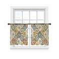 thumbnail image 6 of Vintage Boho Sheer Curtains for Living Room Bedroom Chic Farmhouse Neutral Morocco Geometric Sheer Curtains 45 Inch Long 2 Panels Set Light Filtering Curtain Window Treatments Drapes for Dining Room, 6 of 6