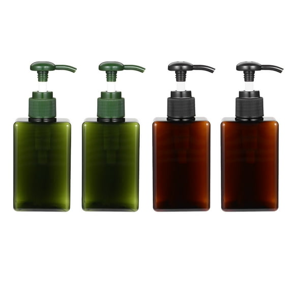 4 Pcs Empty Emulsion Bottles Lotion with Pump Large Dispenser Reusable Water Bulk Travel Green