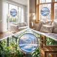 thumbnail image 4 of Yangka Winter Snowy Mountain Acrylic Puzzle Suncatcher, Nature Scenery Stained Glass Effect Window Hanging, Home Decor, 4 of 7