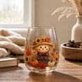 thumbnail image 4 of Fall Themed Stemless Vintage Wine Glass Water Tumbler, Decorative Thanksgiving Wine Glasses, Fall Tumbler for Home Table Decor, 4 of 6