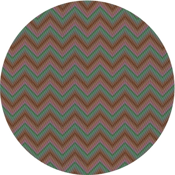 Ahgly Company Indoor Round Patterned Camouflage Green Area Rugs, 5' Round