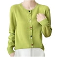 thumbnail image 2 of Wancir Womens Long Sleeve V-Neck Button Down Cardigan Sweaters Knit Open Front Lightweight 2024 Ladies Fall Outwear, 2 of 5