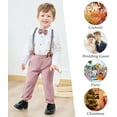 thumbnail image 6 of WESIDOM Toddler Boy Clothes Suit Formal Dress Shirt+Bowtie+Vest+Boutonniere+Suspender Pants Boys Gentleman Outfits Set, 6 of 13