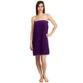 thumbnail image 1 of TowelSelections Women's Wrap Adjustable Cotton Terry Shower Bath Gym Cover Up with Snaps Medium/Large Purple, 1 of 2