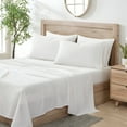 thumbnail image 4 of Kindlier 100% Organic Cotton Sheet Set – Deep Pocket Bedding Set Full, White, 4 of 5