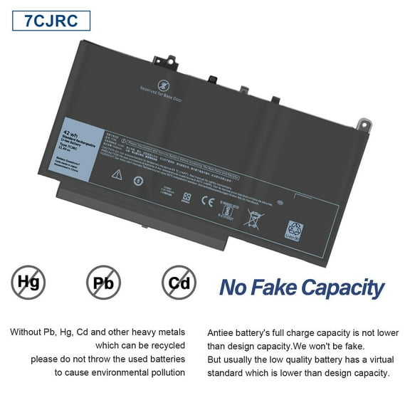 11.2V 42Wh New For Dell Latitude 7470 7270 E7270 E7470 Laptop Battery 7CJRC