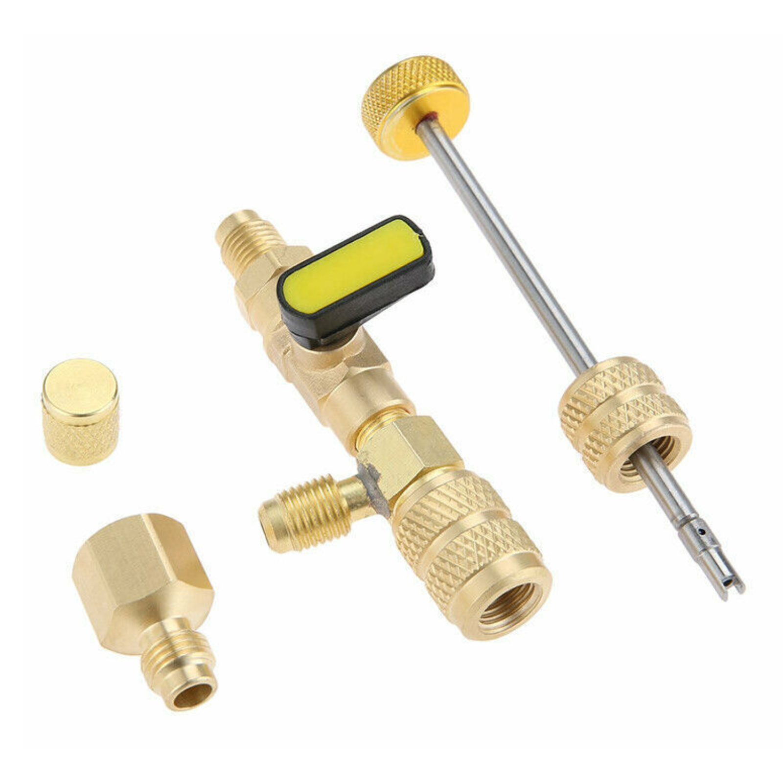 1x Valve Core Remover Installer, AC HVAC Schrader Valve Core Remover Dual Size 5/16" and 1/4" Port Installer Tool
