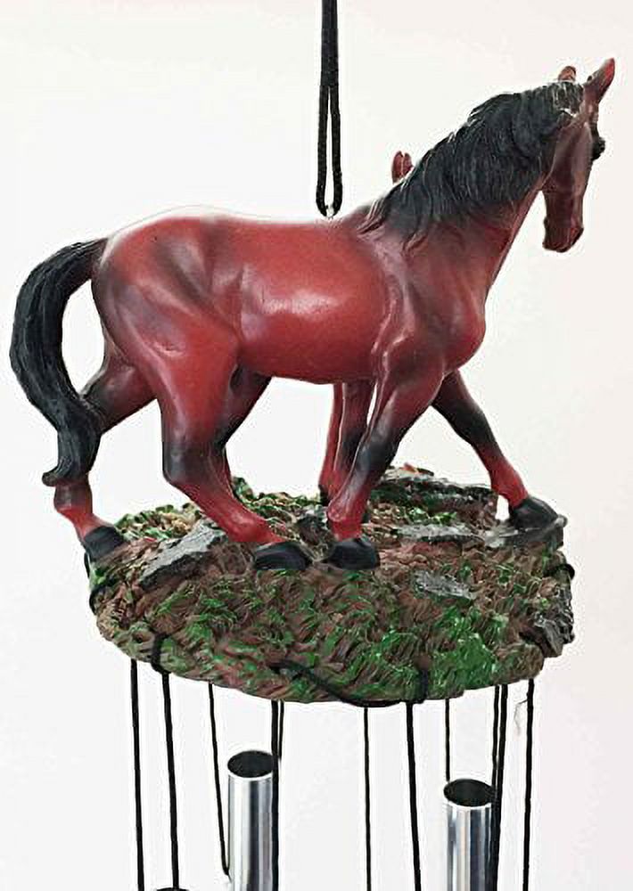 Farm Countryside Brown Horse With Foal Resonant Relaxing Wind Chime Garden Patio Decor