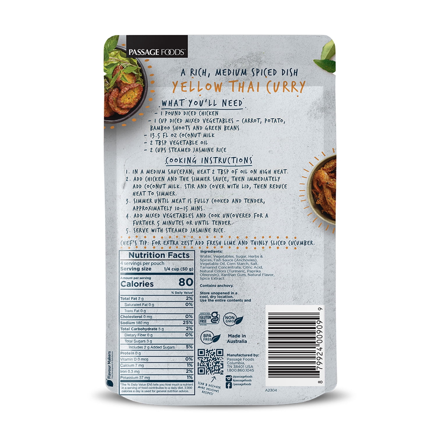 Passage to Asia, Yellow Thai Curry Stir Fry, 7 oz
