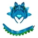 thumbnail image 2 of Diadema de dinosaurio con cola, divertida decoración, fácil de poner y quitar, ideal para baile en el escenario. azul, 2 of 8