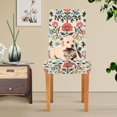 thumbnail image 4 of Yayeee 4 Pack Dining Chair Covers Stretch Parson Chairs Slipcovers Seat Protector, Beige Red Floral, 4 of 6