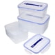 thumbnail image 4 of Caja de almacenamiento de alimentos, recipiente transparente para almacenamiento de alimentos con asa, 3 uds., 4 of 4