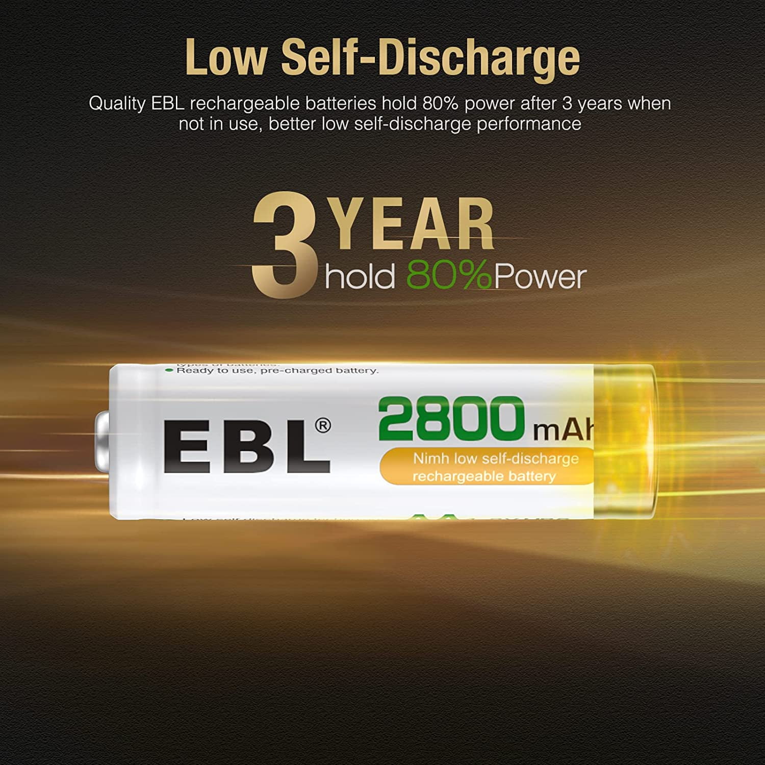 EBL Smart LCD 8 Bay AA AAA Battery Charger with 4PCS 2800mAh NiMH Rechargeable AA and 4PCS 1100mAh AAA Batteries Combo