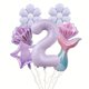 thumbnail image 1 of Set de globos con diseño de sirena, número 2, con cola de sirena, 7 unidades, 1 of 1
