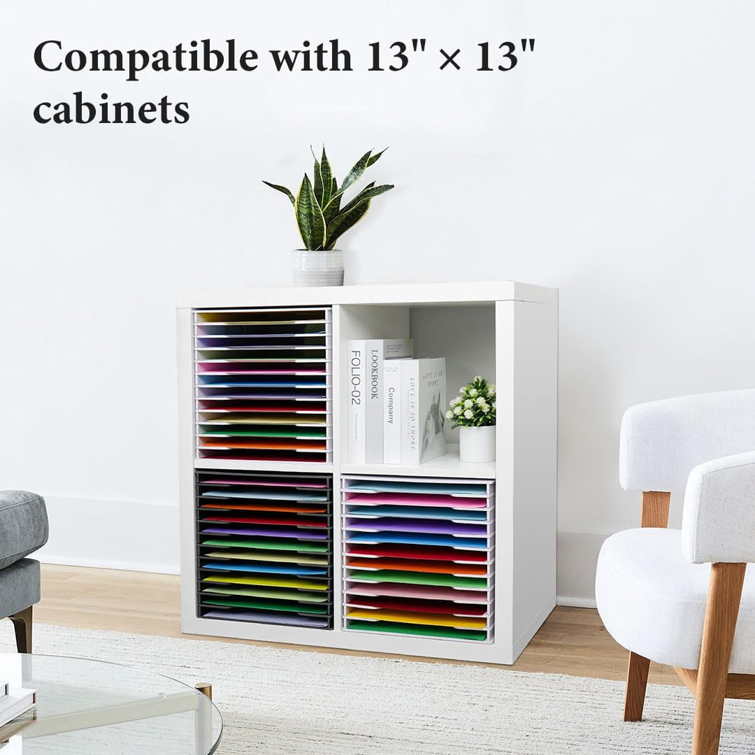 Scrapbook Paper Organizer for Sizes 12" x 12", 12 Slots File Sorter Storage, Document Holder, Desktop Scrapbook Paper Organizer Rack for Home Office School