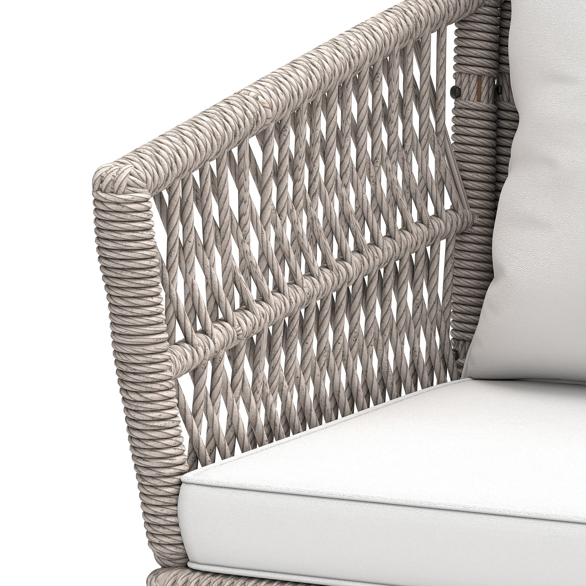 DWVO Outdoor Dining Chair, Rope Woven Design Stackable Chairs for Patio