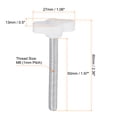 thumbnail image 2 of Uxcell 10 Packs M6 x 50mm Male Thread T/Z Wing Knobs Thumb Screw Clamping Knobs Grip White, 2 of 5