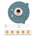 thumbnail image 6 of 15 Inch Round Placemats Set of 6, Geometric Non Slip Heat Insulation PP Table Mats, Modern Abstract Lines Texture Teal Washable Place Mats for Kitchen Dining Party Table Decor, 6 of 7