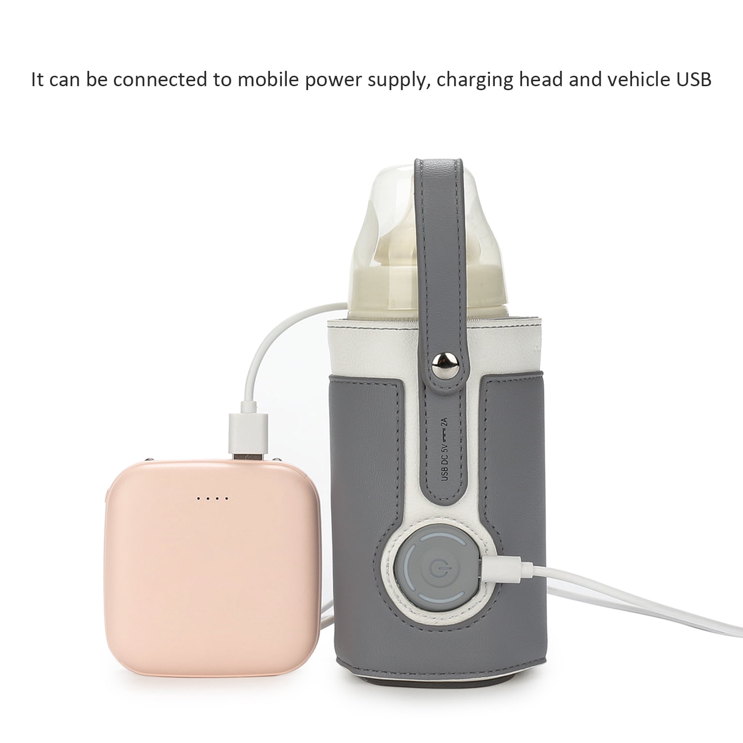Baby Bottle Warmer USB Adjustable Milk Heating Keeper Milk Bottle Portable Warmer Bag Insulation Thermostat Bag for Travelling Outdoor