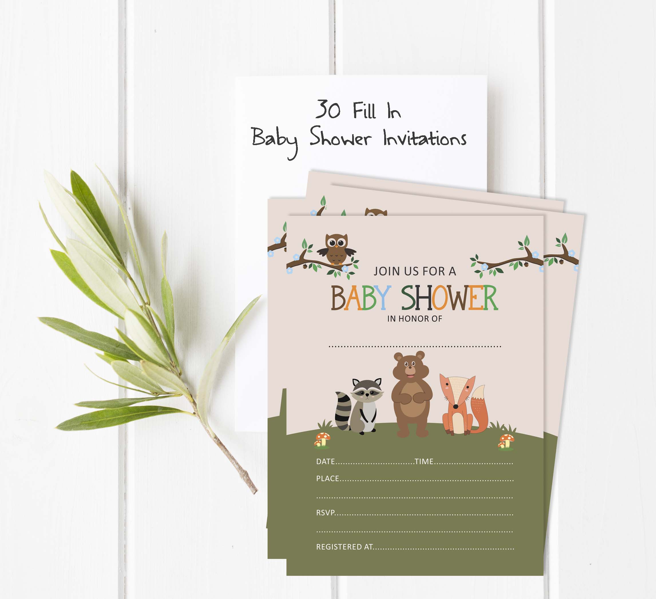 Inkdotpot Set Of 30Jungle Animals Baby Shower Invitations-Diaper Raffle Tickets And Baby Shower Book Request Cards Gender Neutral Invites Its A Boy Its A Girl