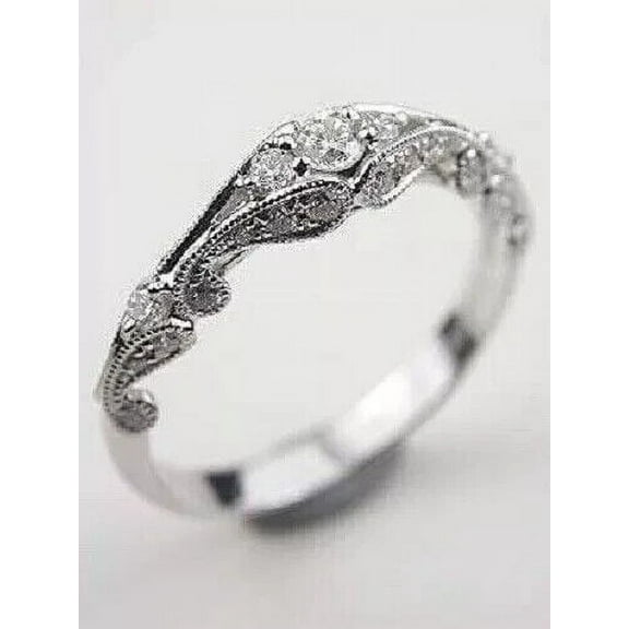 Milgrain Vintage Cocktail Women's Engagament Ring For Her Gift 1.9 Ct Diamond 14K White Gold Over