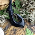 thumbnail image 3 of 81stgeneration Women's Men's Hand Carved Horn Smooth Small Maori Hei Matau Pendant Necklace, 3 of 3