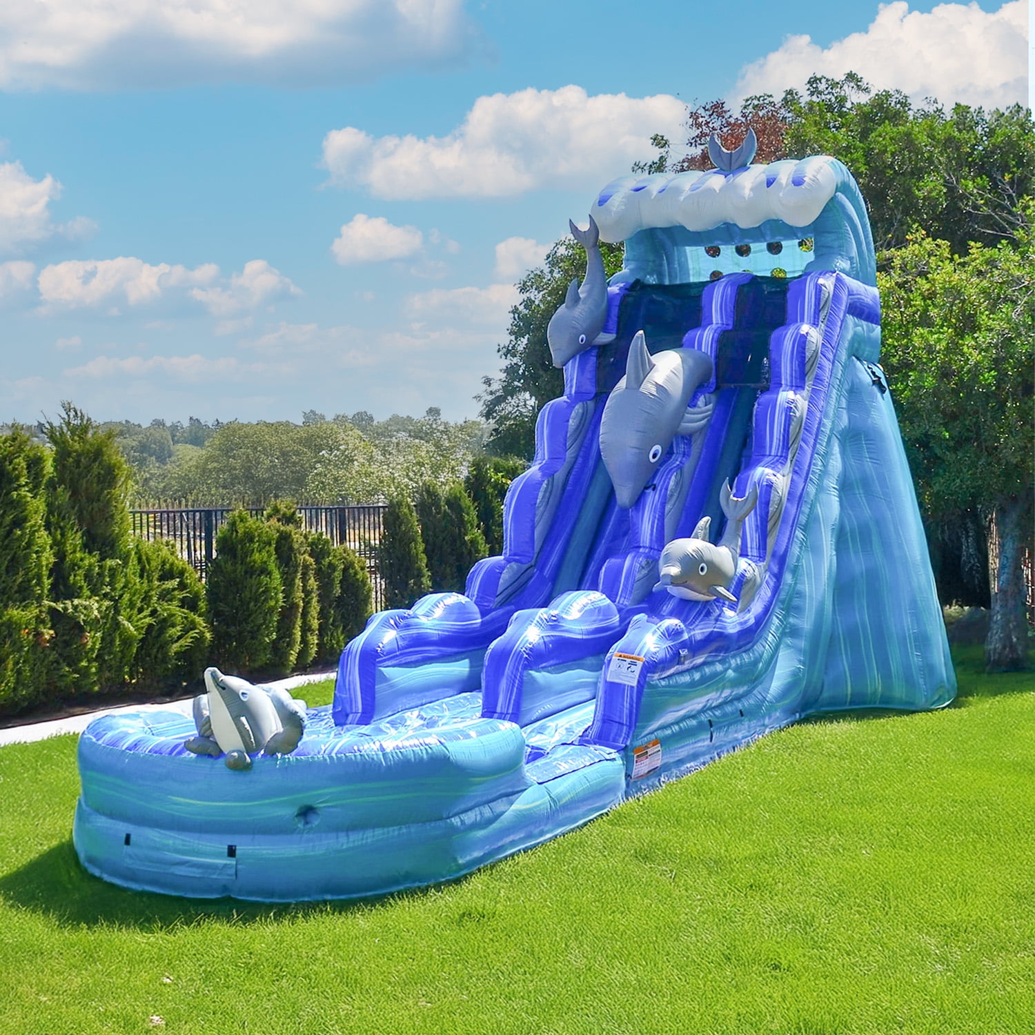 JumpOrange Dolphin 19 ft Inflatable Water Slide (with Blower)