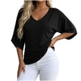 thumbnail image 2 of Neewe 3/4 Length Sleeve Womens Tops V Neck Shirt Dressy Casual Blouse Basic Tshirts 2026 Fashion Clothing S-3XL, 2 of 5