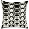 thumbnail image 2 of Set of 4 Pillow Covers 18x18, Black & White Geometric Pattern Style, Cotton Linen Fabric Decorative Indoor / Outdoor Throw Pillow Case Set 45x45cm, 2 of 5