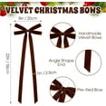 thumbnail image 2 of 10 Pcs Light Brown Velvet Bows Large 22x8 Inch Pre-Tied Christmas Velvet Bows Christmas Tree Ornaments Vintage Holiday Decor for Xmas Tree Wreath Garland Banister Staircase Fireplace Door, 2 of 12