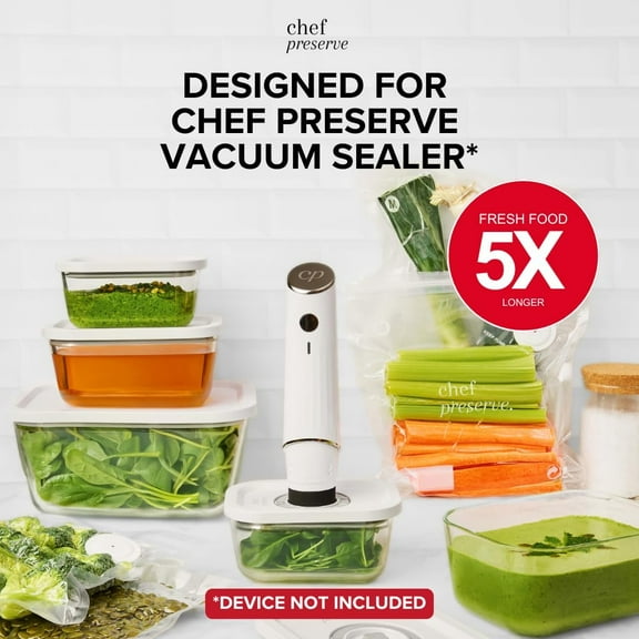 Glass Vacuum Seal Containers for Food Storage, 3pcs Set